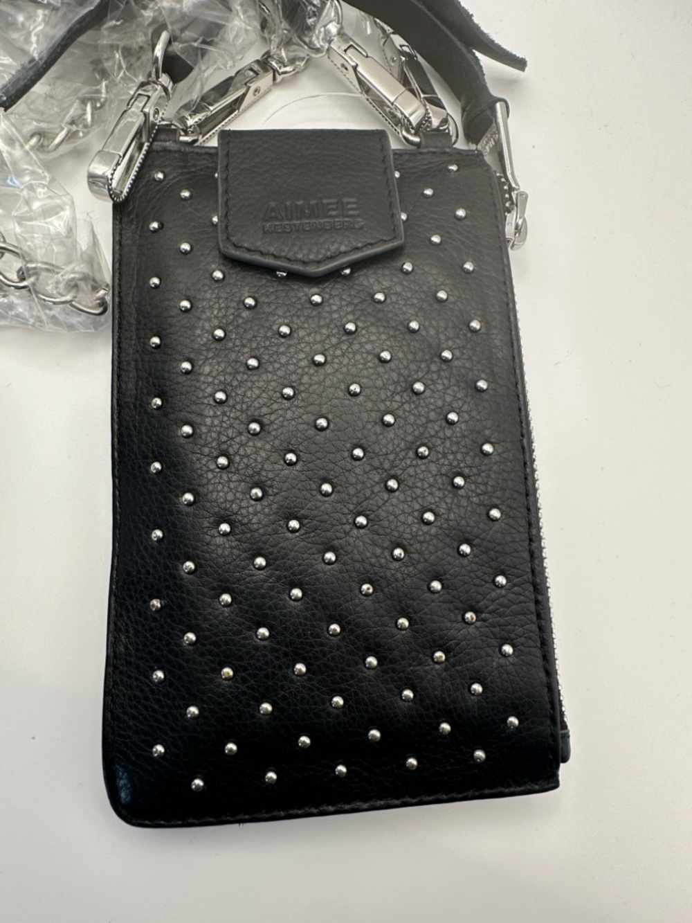 Aimee Kestenberg Black Studded Crossbody Phone Bag
